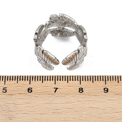 304 Stainless Steel Adjustable Open Cuff Rings for Women RJEW-K299-01P-1