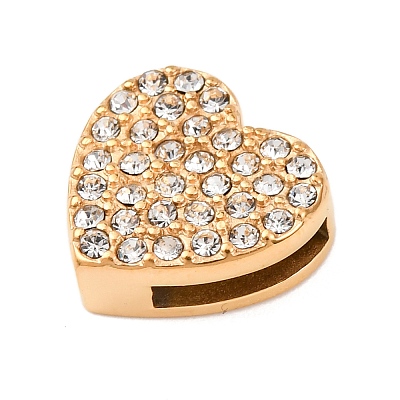 304 Stainless Steel Rhinestone Slide Charms STAS-P421-04A-G-1