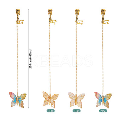 3Pcs Butterfly Acrylic & Alloy Musical Note Guitar Charm Bookmark AJEW-TA00045-1