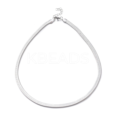 Non-Tarnish Unisex 304 Stainless Steel Herringbone Chain Necklaces NJEW-O119-01B-P-1