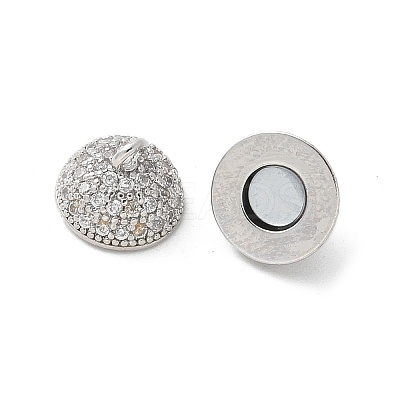 Brass Micro Pave Cubic Zirconia Magnetic Clasps KK-U052-03P-1
