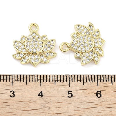 Brass Micro Pave Clear Cubic Zirconia Pendants ZIRC-P120-10G-1