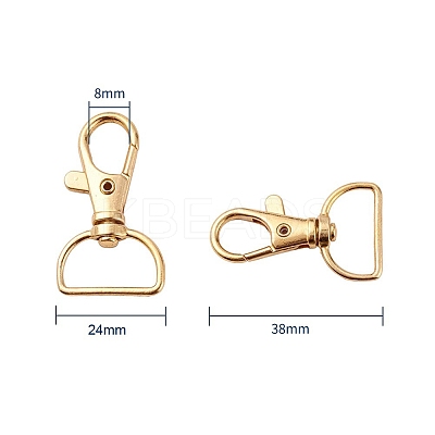 Zinc Alloy Swivel Lobster Claw Clasps PALLOY-YW0001-02G-1