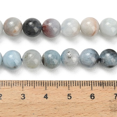 Natural Aquamarine Beads Strands G-F591-29B-8mm-05-1