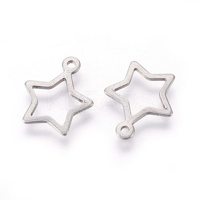 Tarnish Resistant 304 Stainless Steel Open Pendants STAS-F187-07P-1