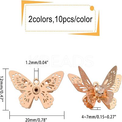 Brass Filigree Pendants KK-CA0001-03-1