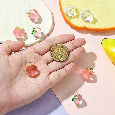 6Pcs 3 Styles Transparent Resin Fruit Pendants FIND-YW0005-65-1