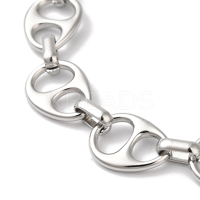 Non-Tarnish 304 Stainless Steel Hollow Teardrop Link Chain Bracelets for Women BJEW-B092-07P-1