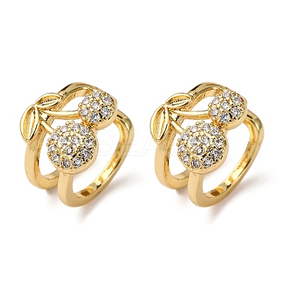 Brass Micro Pave Cubic Zirconia Cuff Earrings LS-EJEW-D328-06G-02-1