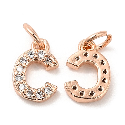 Brass Micro Pave Grade AAA Cubic Zirconia Charms LS-ZIRC-P067-11RG-C-NR-1