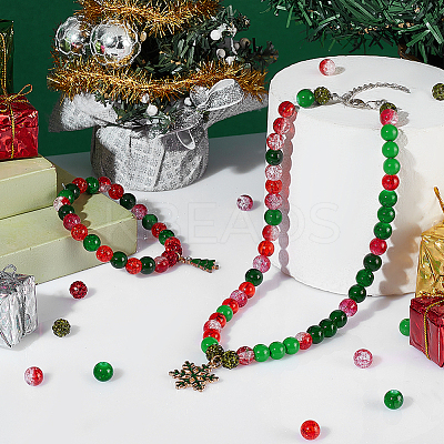 DIY Round Beads Jewelry Making Finding Kit for Christmas DIY-GA0003-52-1