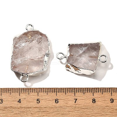 Raw Rough Natural Dyed Quartz Crystal Links Connector Charms G-K189-04S-06-1