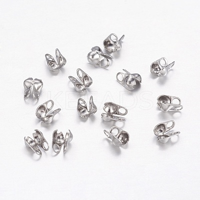 Tarnish Resistant 304 Stainless Steel Bead Tips X-STAS-E129-04P-1