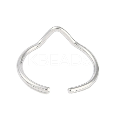 Non-Tarnish 304 Stainless Steel Open Cuff Ring for Women RJEW-C097-03P-1