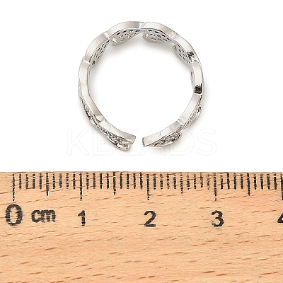 Brass Micro Pave Cubic Zirconia Cuff Rings RJEW-P169-03P-1
