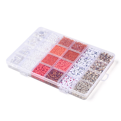 DIY 24 Style Acrylic & ABS Beads Jewelry Making Finding Kit DIY-NB0012-02G-1