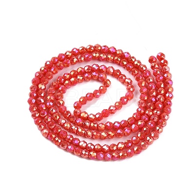 Transparent Electroplate Glass Beads Strands EGLA-H107-01A-B04-1