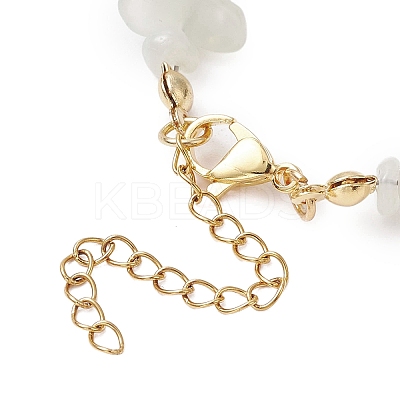 Starfish Synthetic Turquoise & Natural Moonstone Chip Beaded Bracelets for Women BJEW-JB11264-02-1