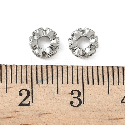 Brass Micro Pave Cubic Zirconia Beads KK-S350-05P-1