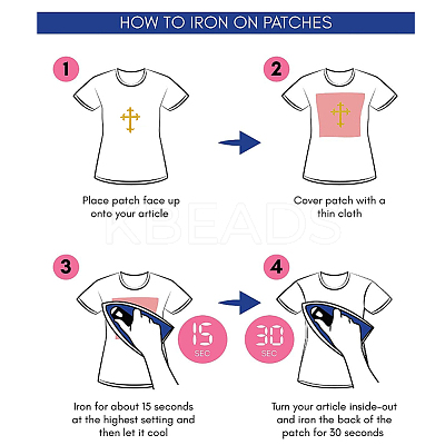 Polyester Metallic Thread Embroidery Applique Patch LS-PATC-WH0005-19-1