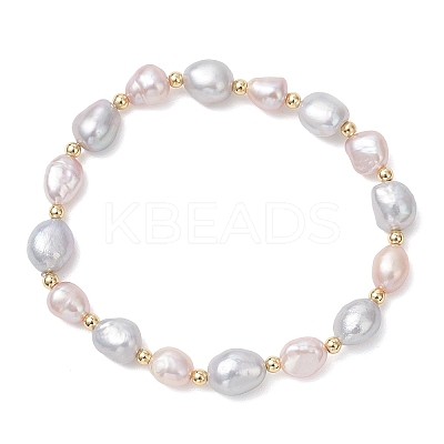 Natural Cultured Freshwater Pearl Beads Stretch Bracelets for Women BJEW-JB13210-01-1