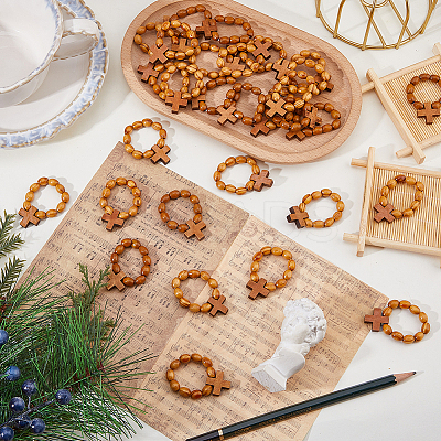 30Pcs Wooden Stretch Finger Rings RJEW-DC0001-22-1