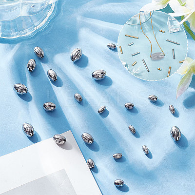 24Pcs 4 Styles 201 Stainless Steel Beads STAS-AR0001-56-1