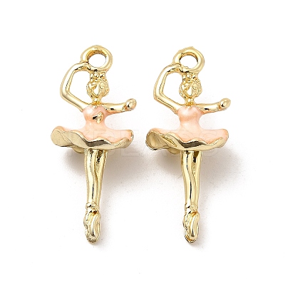 Rack Plating Alloy Enamel Pendants ENAM-M051-02G-C-1