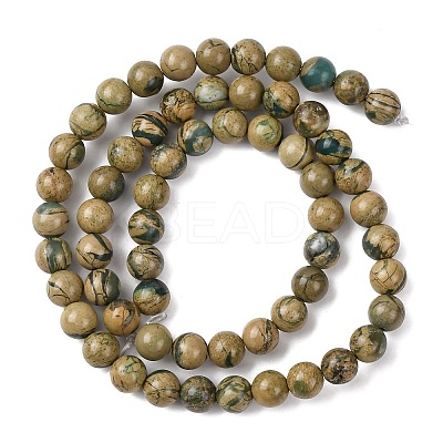 Natural Green Dragon Veins Beads Strands G-D098-A01-6mm-1