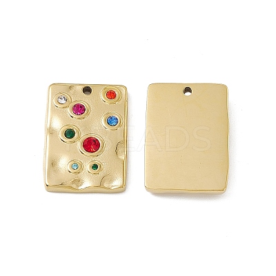 PVD Vacuum Plating 201 Stainless Steel Rhinestone Pendants STAS-J401-VC794-1