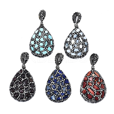 Polymer Clay Rhinestone Pendants RB-S056-11A-B-1