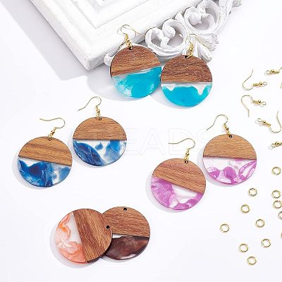 Two Tone Dangle Earrings DIY Making Kit DIY-OC0008-04-1