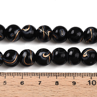 Baking Paint Glass Beads Strands DGLA-N010-10mm-10-1