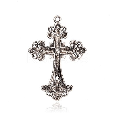 Latin Cross Fleuree Alloy Rhinestone Big Pendants TIBE-M001-167C-1