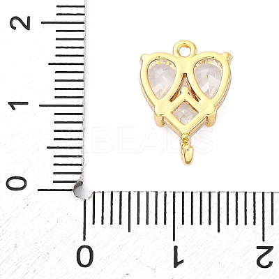 Brass Clear Cubic Zirconia Connector Charms KK-A240-19G-1