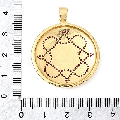Brass Micro Pave Deep Pink Cubic Zirconia Pendants KK-I360-057G-1