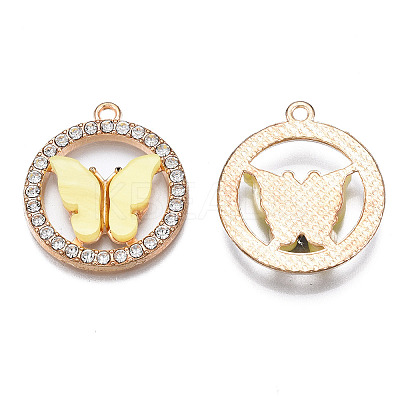 Alloy Rhinestone Pendants X1-PALLOY-S183-001H-RS-1