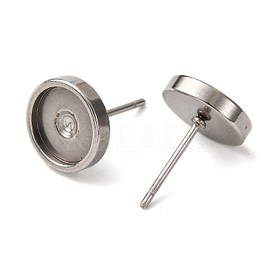 201 Stainless Steel Stud Earring Findings STAS-D379-10C-P-1