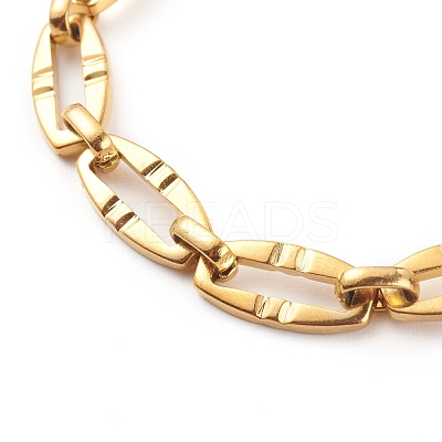 304 Stainless Steel Oval Link Chain Bracelets BJEW-JB06101-01-1