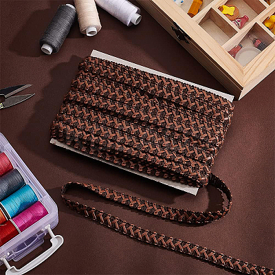 Imitation Leather Braided Lace Ribbon WL-WH0003-02B-1