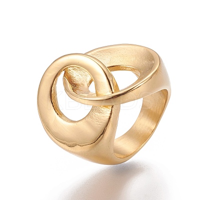 Ion Plating(IP) 304 Stainless Steel Finger Rings RJEW-E157-21G-1