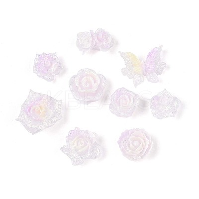 Luminous Flower Resin Cabochons CRES-T025-10H-1