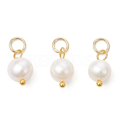 Natural Cultured Freshwater Pearl Two Sides Polished Charms PALLOY-JF04036-01-1