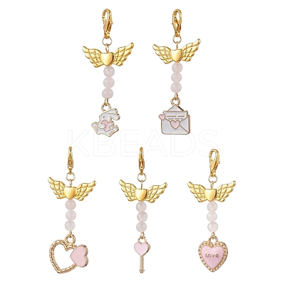 Valentine's Day Alloy Enamel Pendant Decoraton HJEW-JM02028-01-1