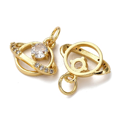 Brass Pave Clear Cubic Zirconia Charms KK-A270-1G-1