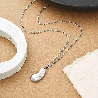 304 Stainless Steel Pendant Necklace NJEW-K255-23P-1