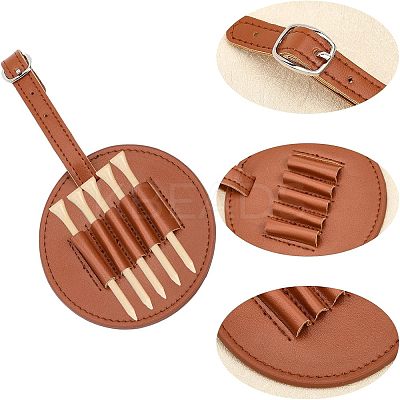 2Pcs 2 Colors Imitation Leather Golf Tees Storage Bags AJEW-CA0003-31-1