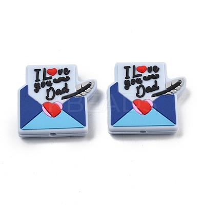 Father's Day Silicone Beads SIL-V006-02H-1