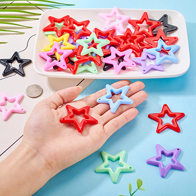 40Pcs Opaque Acrylic Pendants MACR-TA0002-84-1