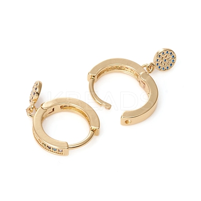 Brass Micro Pave Cubic Zirconia Huggie Hoop Earrings EJEW-G276-20G-1